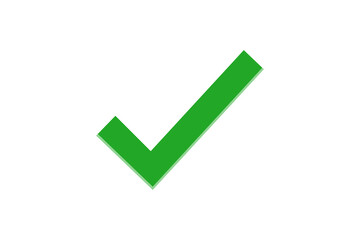 Green Check Mark Icon, Angular Tick Symbol for Approval and Confirmation © EBEN SAMUEL