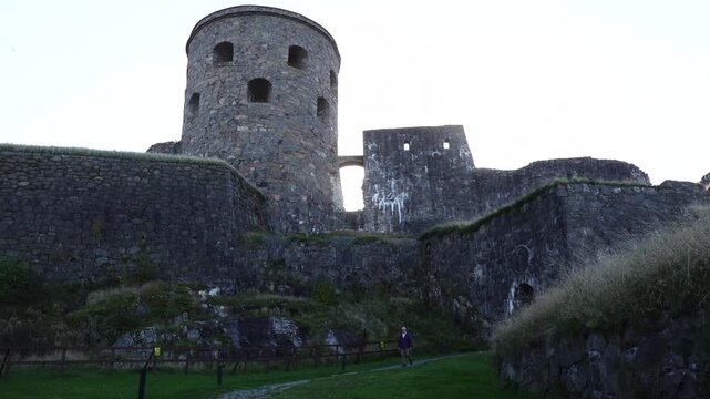 Bohus, Sweden A man walks in a public park next to the 700-year-old Bohus Fortress 