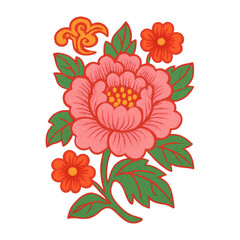 Fototapeta premium PNG Vibrant floral illustration design