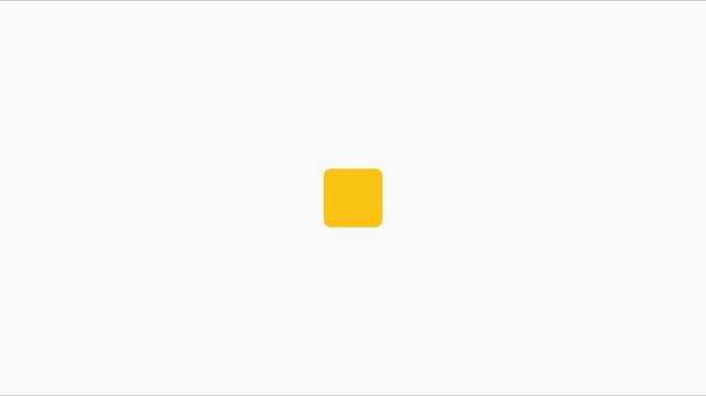 Abstract yellow diamond shape floating and rotating on a clean white background