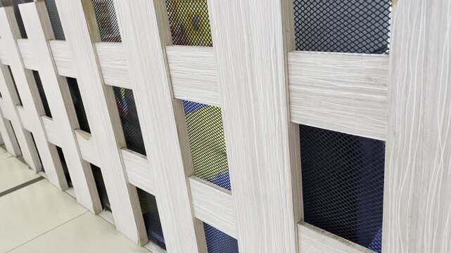 White wooden fence panels texture with vertical lines
