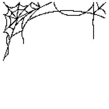 pixel art horizontal cobweb corner web border header halloween icon