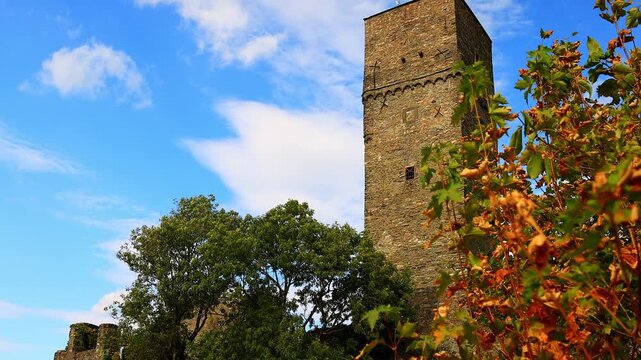 the castle ruin of koenigstein im taunus germany 4k video