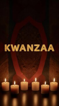 Kwanzaa Holiday Greeting Card on the Background of the Colored Candle Festival Symbol AI Generative