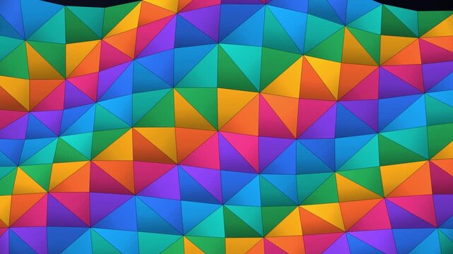 Colorful geometric abstract pattern with vibrant triangles
