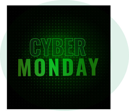 Cyber Monday. Special offers. Sale. Discount. Design templates. Futuristic dark background. Vector
