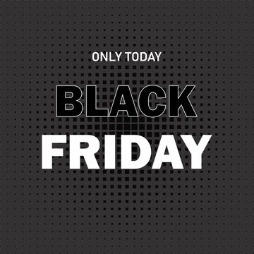 Black Friday. Special offers, sale and discount. Design templates. Futuristic halftone background. Vector