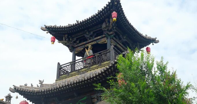 Traditional Chinese Tower in the Ancient City of Pingyao, Shanxi, China