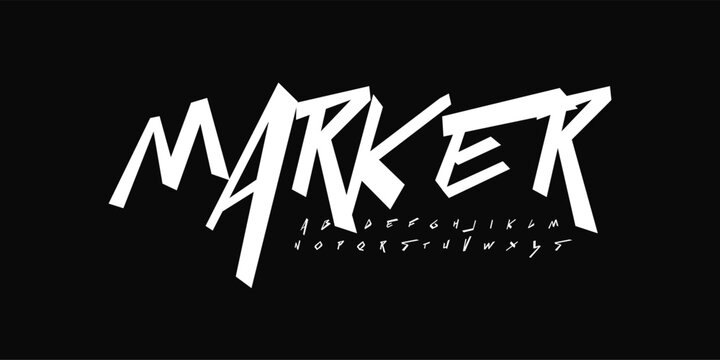Cool street art font dynamic graffiti font lettering for modern bold marker logo, spirited expressive headline, youth urban vibe. Art typographic design. Vector typeset.
