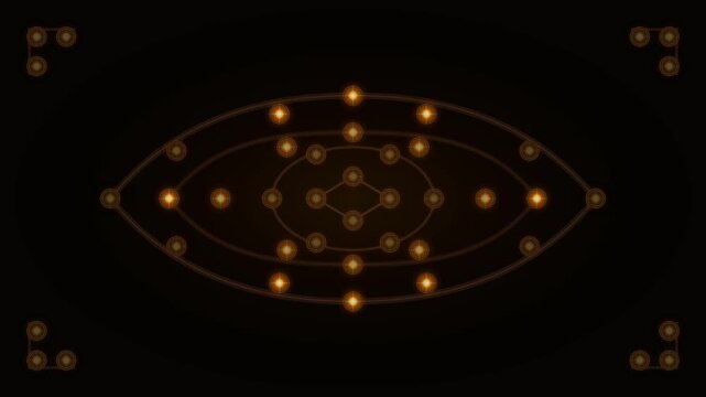 Abstract Glowing Eye Network Animation, Digital Data Connection Loop