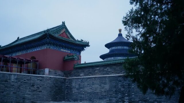 Temple of Heaven and Traditional Chinese Architecture in Beijing, China