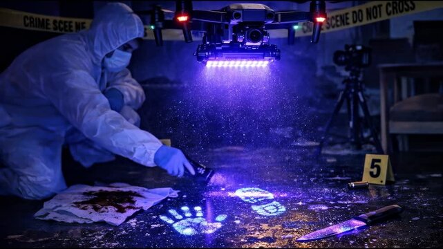 A scientist in a hazmat suit works on a piece of paper, analyzing data and research