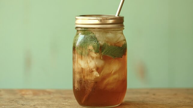 Healthy drink on kitchen counter