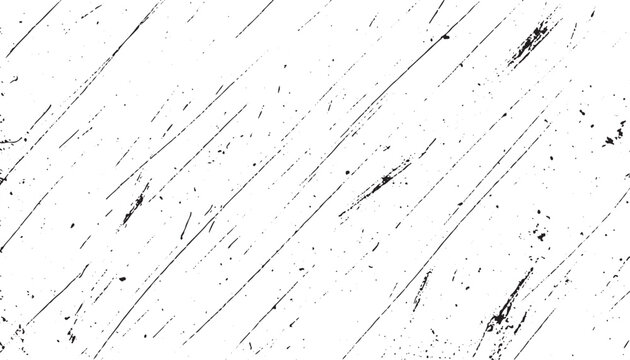 Distressed diagonal parallel scratches and heavy wear black and white vector illustration, abstract rough background