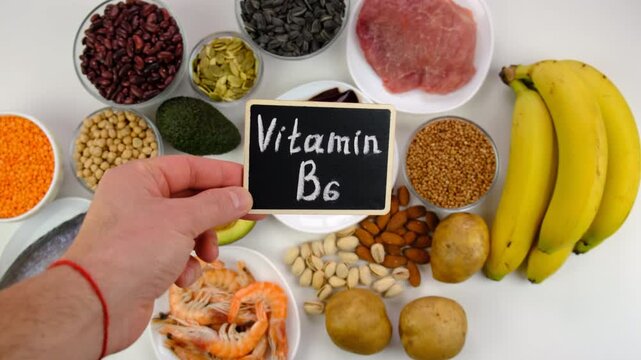 Foods that contain vitamin B6. Selective focus.