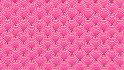 Close up of repeating pink scalloped fish scale texture with scalloped pattern pink background abstract texture geometric design vector background wave pattern seamless design close © Tajul Islam