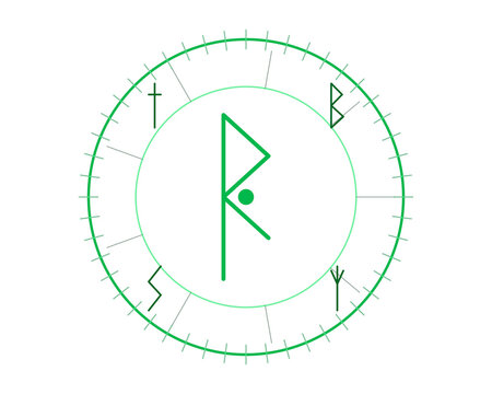 Elder Futhark Pertho rune with fate dice. Isolated transparent PNG overlay.