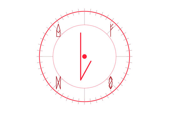 Elder Futhark Laguz rune with water wave. Isolated transparent PNG overlay.