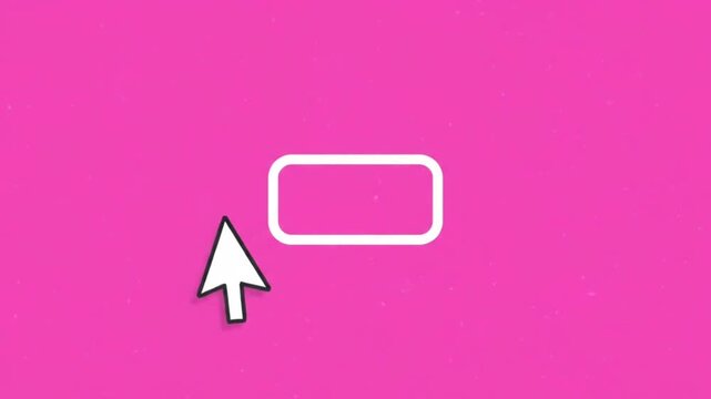 Computer cursor selection and click action icon animation