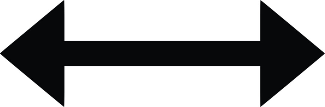 Horizontal double sided arrow pointing left and right vector illustration with two way horizontal direction pointing opposite transfer exchange comparison movement navigation interface