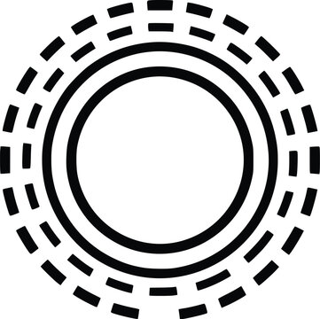 Concentric circles with dashed outer ring abstract graphic vector illustration circle pattern geometric shape circular design dotted circle radar icon target symbol geometry abstract isolated