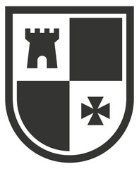 Fototapeta premium Knight shield. Old historic symbol. Crusade sign
