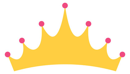 Golden crown cute drawing. Tiara color icon © LadadikArt