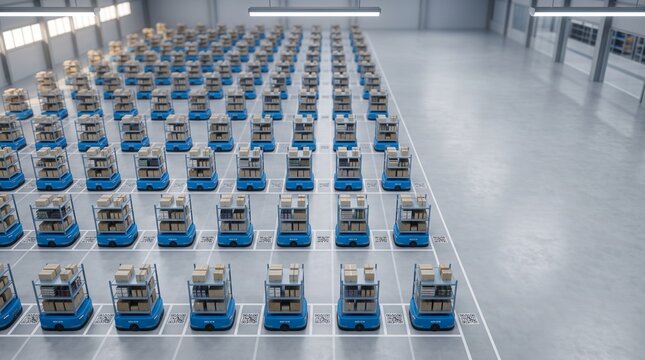 Automated robotic assembly line producing identical electronic