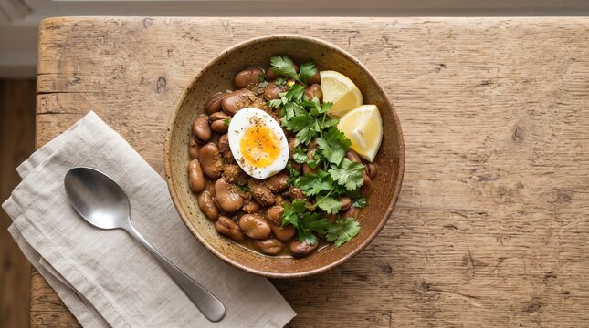 Egyptian ful medames bowl for all-day breakfast menus