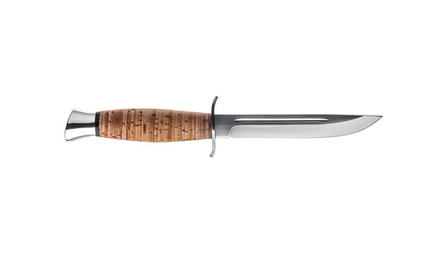 Fixed blade hunting knife isolated closeup