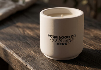 Ceramic Candle Vessel Branding Mockup