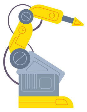 Robotic waterjet machine. Metalworking industry automation icon