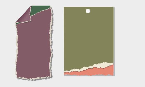 Set of colorful torn peper pieces for creative scrapbooking and digital design projects