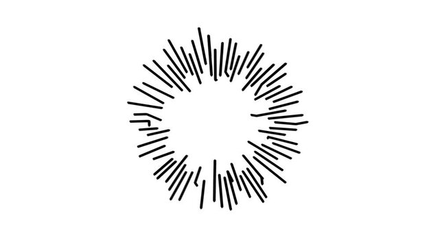 Black and White Audio Waveforms Burst Motion Graphics Animation