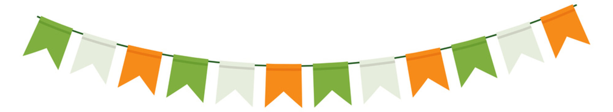 Irish paper garland. Traditional color flags bunting