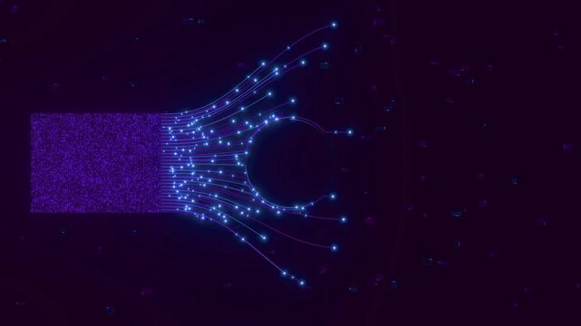 Abstract blue light waves flow across dark background with glowing neon lines, creating dynamic digital energy patterns for modern tech designs and futuristic backgrounds bg able to loop endless 4k