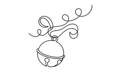Delicate christmas bell line art a simple sketch for holiday decorations and winter season greetings © ABDULHAMID