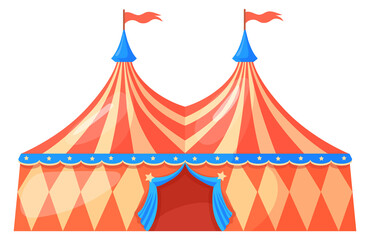 Circus tent cartoon icon. Carnival funfair symbol © ssstocker