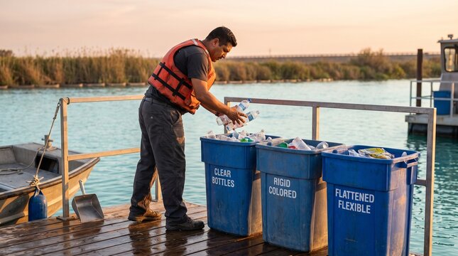 River cleanup crew sorts plastic for circular recovery