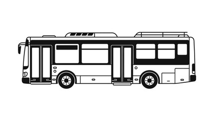 Black and white vector illustration of a city bus © Ebrah Danya