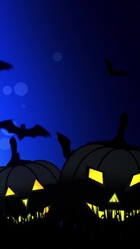 Halloween jack o lantern pumpkins and bats
