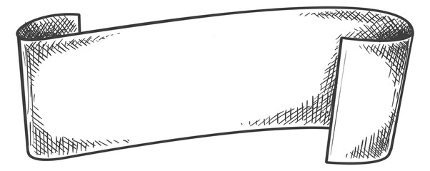 Obraz na płótnie Canvas Scroll engraving template. Blank paper ribbon banner