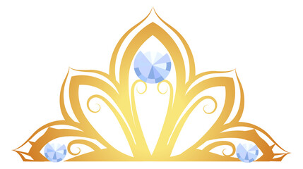 Golden tiara. Princess diadem. Decorative jewel crown © vectortatu