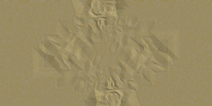 Crushed paper texture displays a crumpled golden brown surface with a subtly grainy abstract composition wrinkled goldenrod beige tan rough uneven.