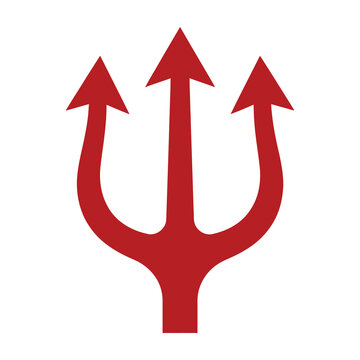 Red trident symbol of evil themes