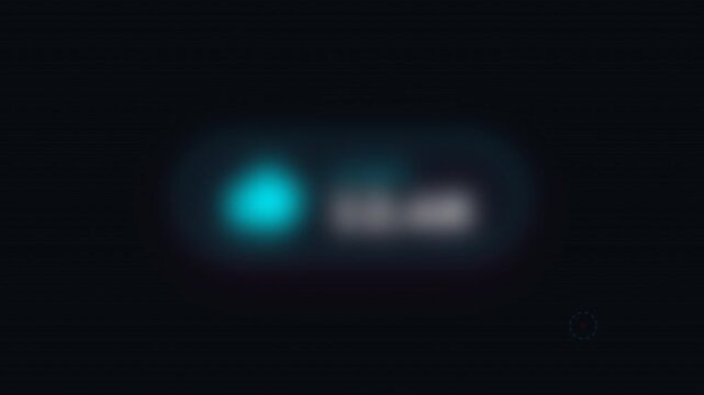Glowing Teal Neon Pill Shaped Logo Animation On Dark Background.