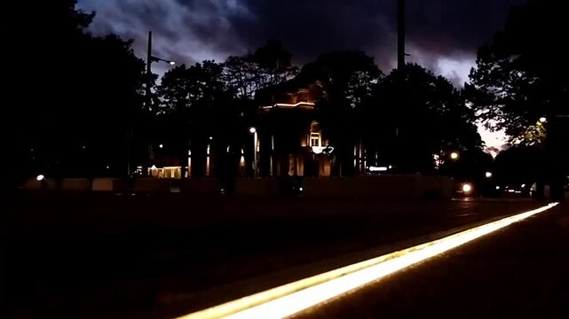 Lights traces at night