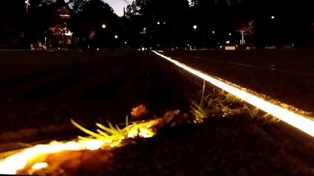 Lights traces at night