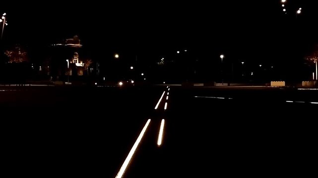 Lights traces at night