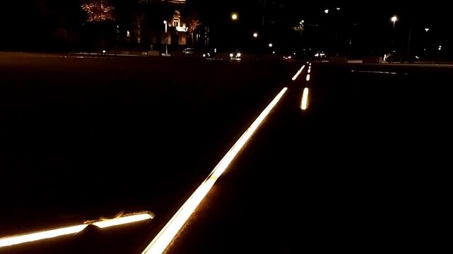 Lights traces at night